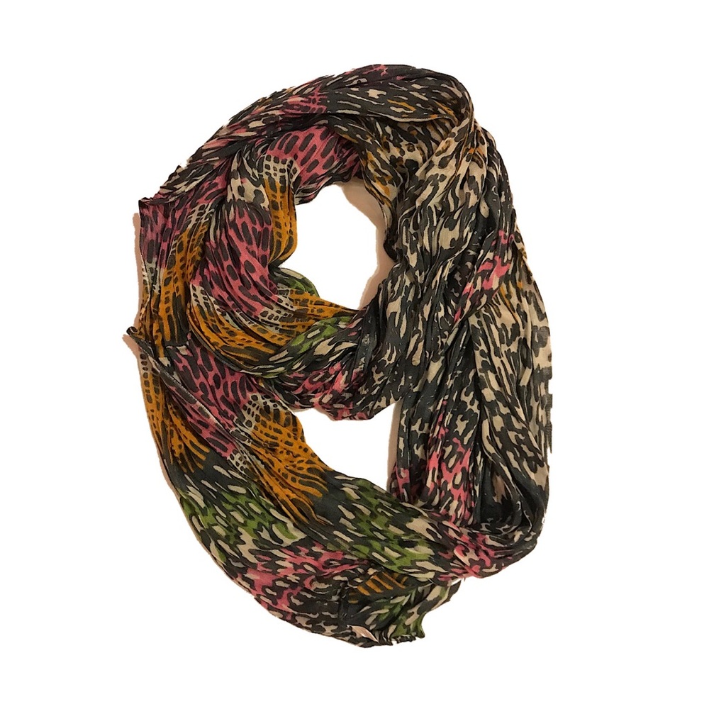 Soft Leopard Print Multi-Color Infinity Scarf
